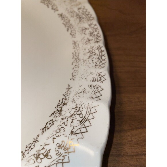Vintage Fairbanks Ward China SHARON Serving Plate 22k Gold Trim 12" x 9 1/2" - Picture 6 of 16